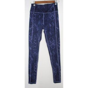 VSX Victoria's Secret Leggings Size 8 Blue Reptile Workout Yoga Leggings Pockets